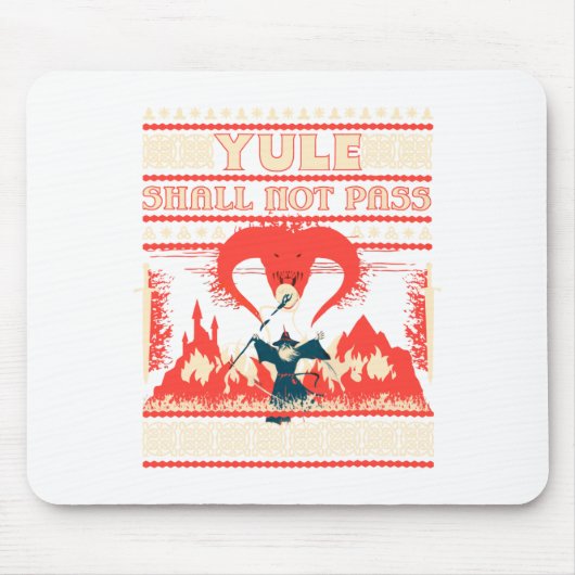 Yule Shall Not P Fantasy Wizard Holiday Pun Funny Muismat (Voorkant)
