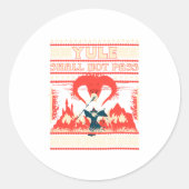 Yule Shall Not P Fantasy Wizard Holiday Pun Funny  Ronde Sticker (Voorkant)