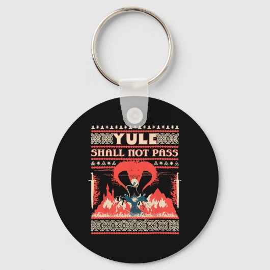 Yule Shall Not P Fantasy Wizard Holiday Pun Funny  Sleutelhanger (Voorkant)