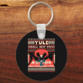 Yule Shall Not P Fantasy Wizard Holiday Pun Funny  Sleutelhanger (Voorkant)