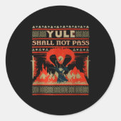 Yule Shall Not P Fantasy Wizard Holiday Pun  Ronde Sticker (Voorkant)