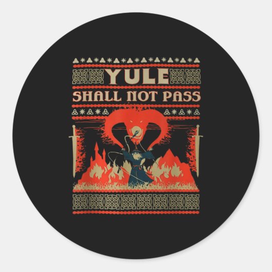 Yule Shall Not P Fantasy Wizard Holiday Pun  Ronde Sticker (Voorkant)