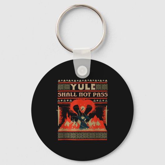 Yule Shall Not P Fantasy Wizard Holiday Pun  Sleutelhanger (Voorkant)