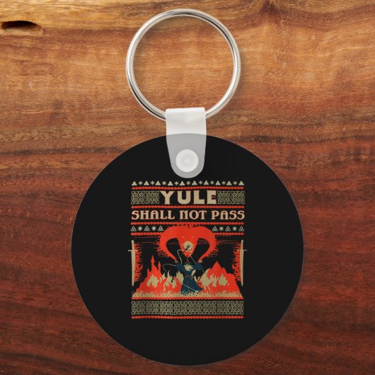 Yule Shall Not P Fantasy Wizard Holiday Pun  Sleutelhanger (Voorkant)