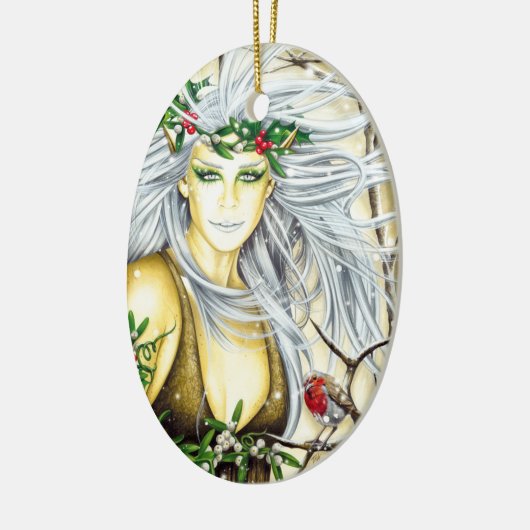 Yule Snow Goddess Keramisch Ornament (Links)