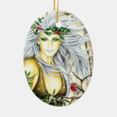 Yule Snow Goddess Keramisch Ornament (Achterkant)