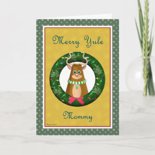 Yule Stag Wreath voor mammie Card Feestdagen Kaart