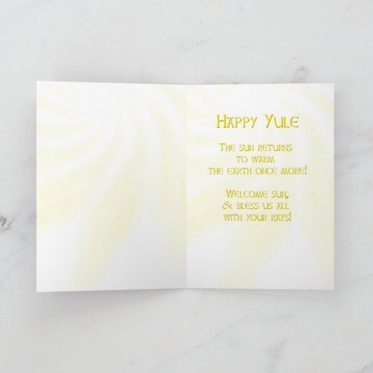Yule Sun Feestdagen Kaart (Binnen)