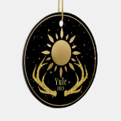 Yule Sun met gewei Keramisch Ornament (Rechts)