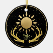 Yule Sun met gewei Keramisch Ornament (Voorkant)