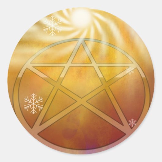 Yule Sun Ronde Sticker (Voorkant)