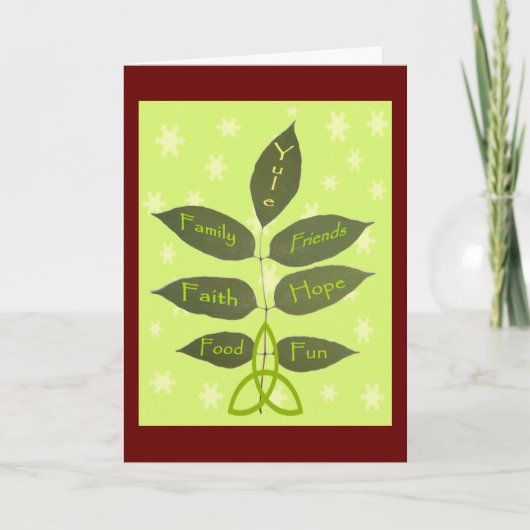 Yule - Terwijl de As groeit Feestdagen Kaart (Voorkant)