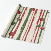 Yule Tide #2 Kerstinpakpapier Cadeaupapier (Uitgerold)