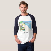 Yule Tide Santa & Reindeer Beach Vacation Holiday T-shirt (Voorkant volledig)