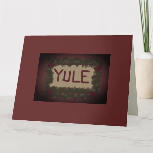 Yule Tidings & Holly Berries Kerstmis Kaart (Voorkant)