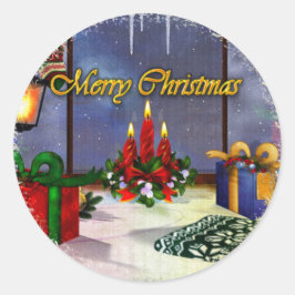 Yule Tijd Reflecties Vakantie Kunst CADEAU LERAAR Ronde Sticker