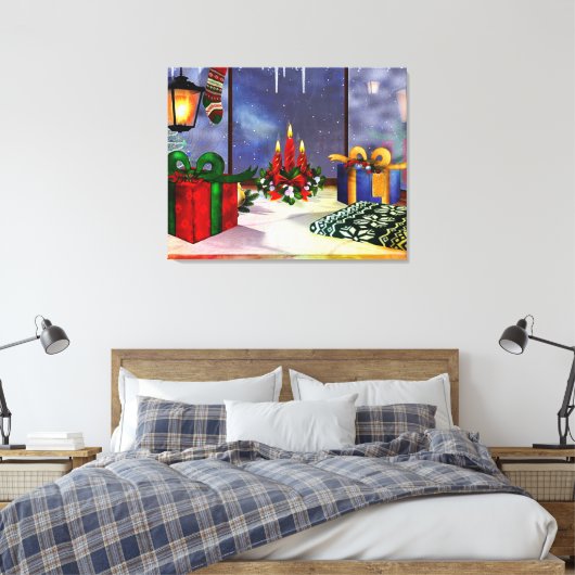 Yule Time Reflections Holiday Art Canvas Afdruk (Insitu (Slaapkamer))