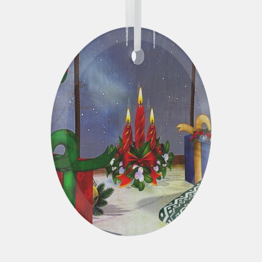 Yule Time Reflections Holiday Art Glas Ornament (Voorkant Rechts)