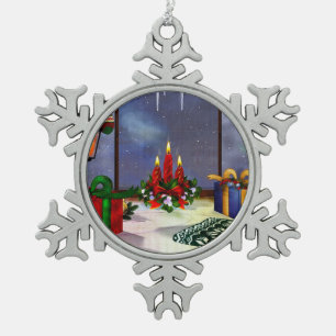 Yule Time Reflections Holiday Art Tin Sneeuwvlok Ornament