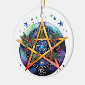 Yule Tree Winter Solstice Holly Wicca Pentacle Keramisch Ornament (Links)
