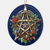 Yule Tree Winter Solstice Holly Wicca Pentacle Keramisch Ornament (Links)
