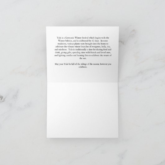 Yule-Wenskaart Bedankkaart (Binnen)