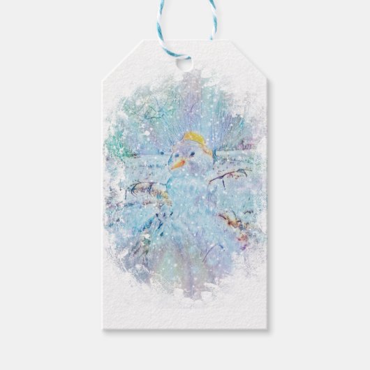Yule Winter Snowman Cadeaulabel (Voorkant)