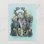 Yule Winter Solstice Barn Owl met looppas Briefkaart (Voorkant)