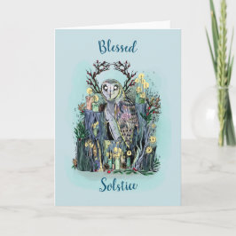 Yule Winter Solstice Barn Owl met looppas Kaart