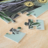 Yule Winter Solstice Barn Owl met looppas Legpuzzel (Zijkant)