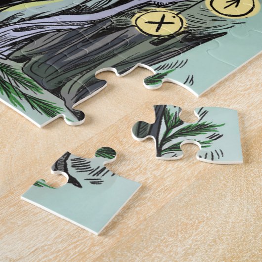 Yule Winter Solstice Barn Owl met looppas Legpuzzel (Zijkant)