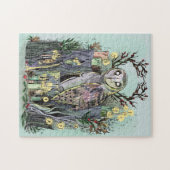 Yule Winter Solstice Barn Owl met looppas Legpuzzel (Horizontaal)