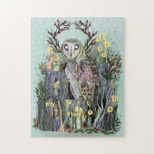 Yule Winter Solstice Barn Owl met looppas Legpuzzel (Verticaal)