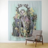 Yule Winter Solstice Barn Owl met looppas Wandkleed (In situ)