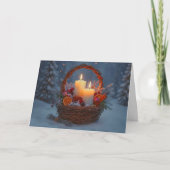 Yule Winter Solstice Basket gemaakt van wijnstokke Kaart (Voorkant)