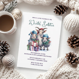 Yule Winter Solstice Holiday Goats Pagan Wicca Kaart