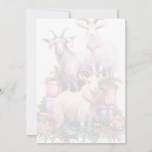 Yule Winter Solstice Holiday Goats Pagan Wicca Kaart (Achterkant)