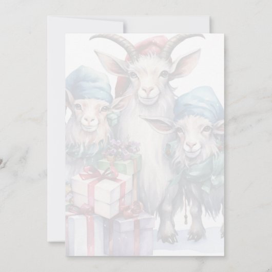 Yule Winter Solstice Holiday Goats Pagan Wicca Kaart (Achterkant)