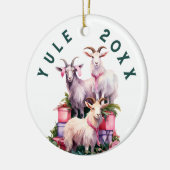 Yule Winter Solstice Holiday Goats Pagan Wicca Keramisch Ornament (Links)