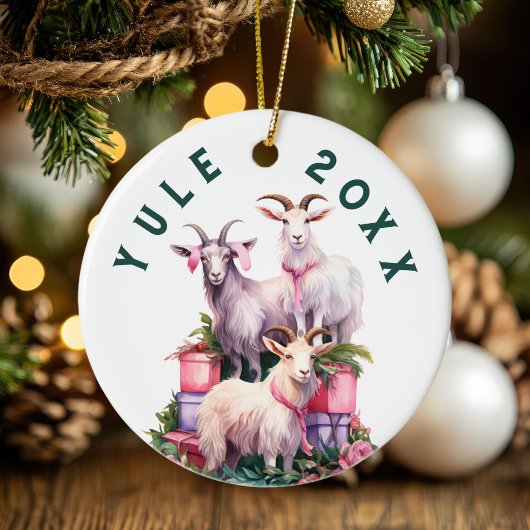 Yule Winter Solstice Holiday Goats Pagan Wicca Keramisch Ornament