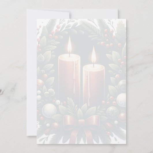 Yule Winter Solstice Holly & Greenery Wicca Kaart (Achterkant)