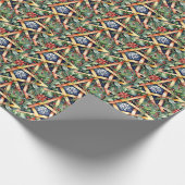 Yule Winter Solstice Holly Greenery Wicca Pentacle Cadeaupapier (Hoek)