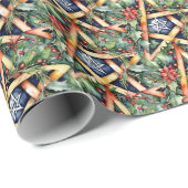 Yule Winter Solstice Holly Greenery Wicca Pentacle Cadeaupapier (Rol Hoek)