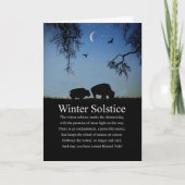 Yule Winter Solstice met Buffalo en Moon Kaart (Voorkant)