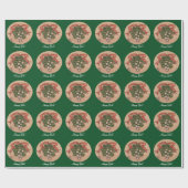 Yule Winter Solstice Mistletoe Retro Cadeaupapier (Vlak)