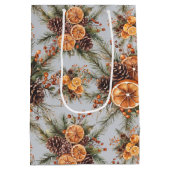 Yule Winter Solstice Natuurlijke Pine & Sinaasappe Medium Cadeauzakje (Achterkant)