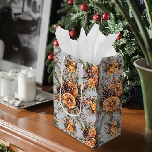 Yule Winter Solstice Natuurlijke Pine & Sinaasappe Medium Cadeauzakje