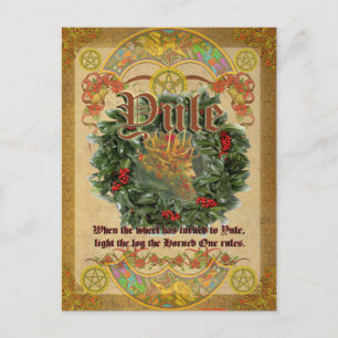 Yule Winter Solstice Pagan Fantasy Art Briefkaart