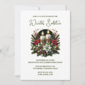 Yule Winter Solstice Poinsettia & Greenery Wicca Kaart (Voorkant)