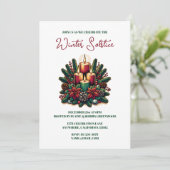 Yule Winter Solstice Poinsettia & Greenery Wicca Kaart (Staand voorkant)